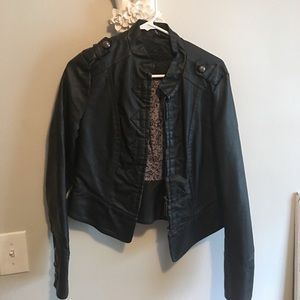 Black leather jacket